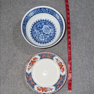 Vintage  Tiffany And Co Bowl And Underplate Set Imari Style Servingware